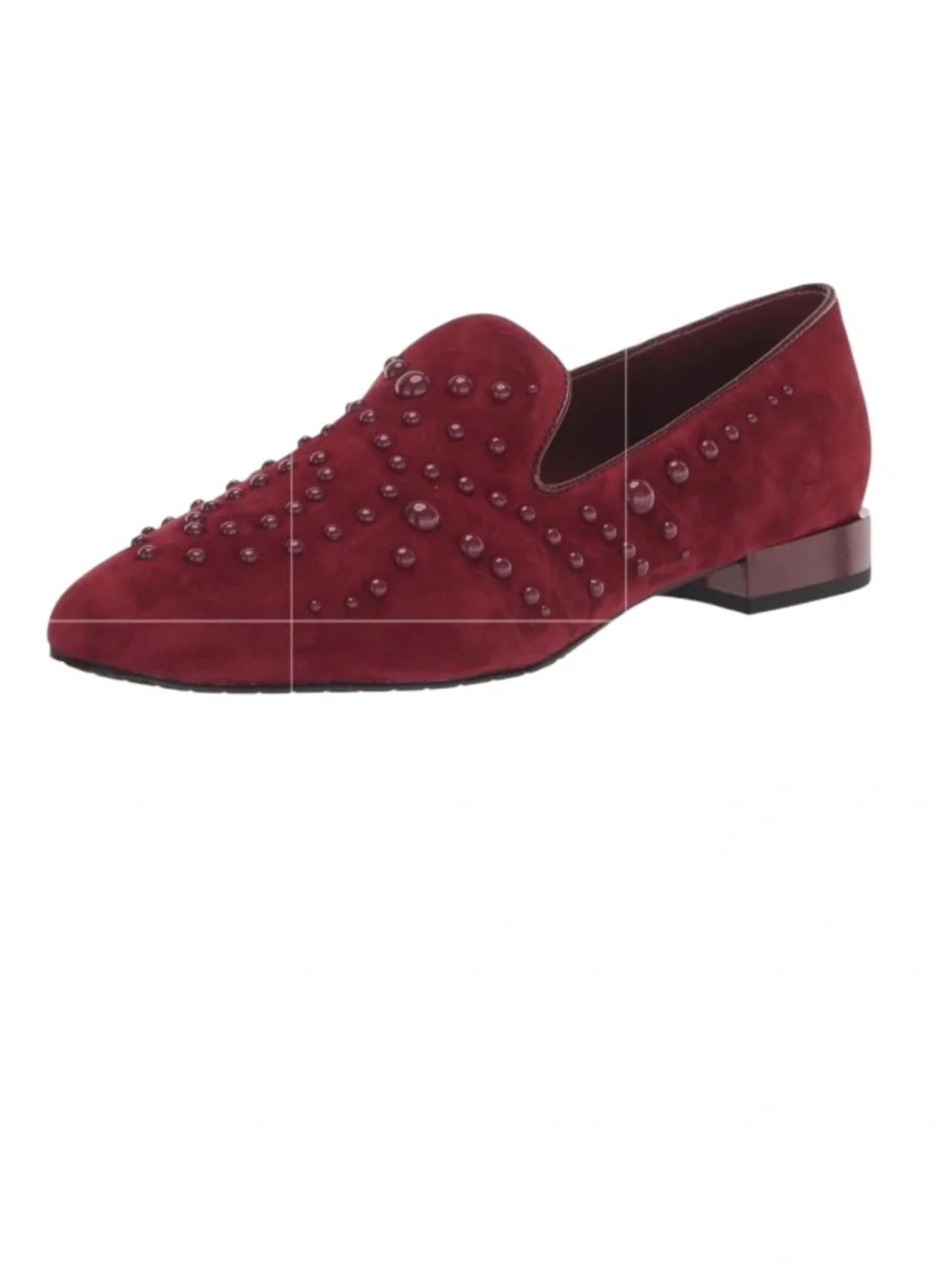 Donald J Pliner Rehbel Woman’s Burgundy Studded Suede Loafer Sz 8